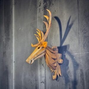 Teak Stag Head Wall Decor