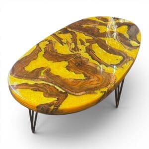 Amber Colored Resin Coffee Table