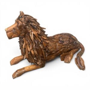 Teak Lion Sculpture