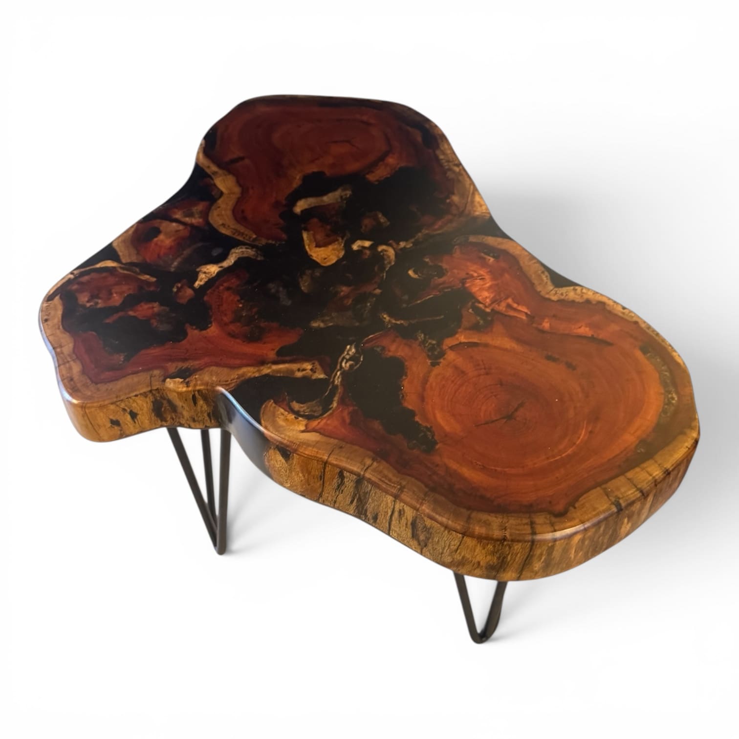 Black Resin Live Edge Side Table