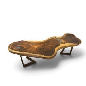 Epoxy Live Edge Acacia Wood Coffee Table