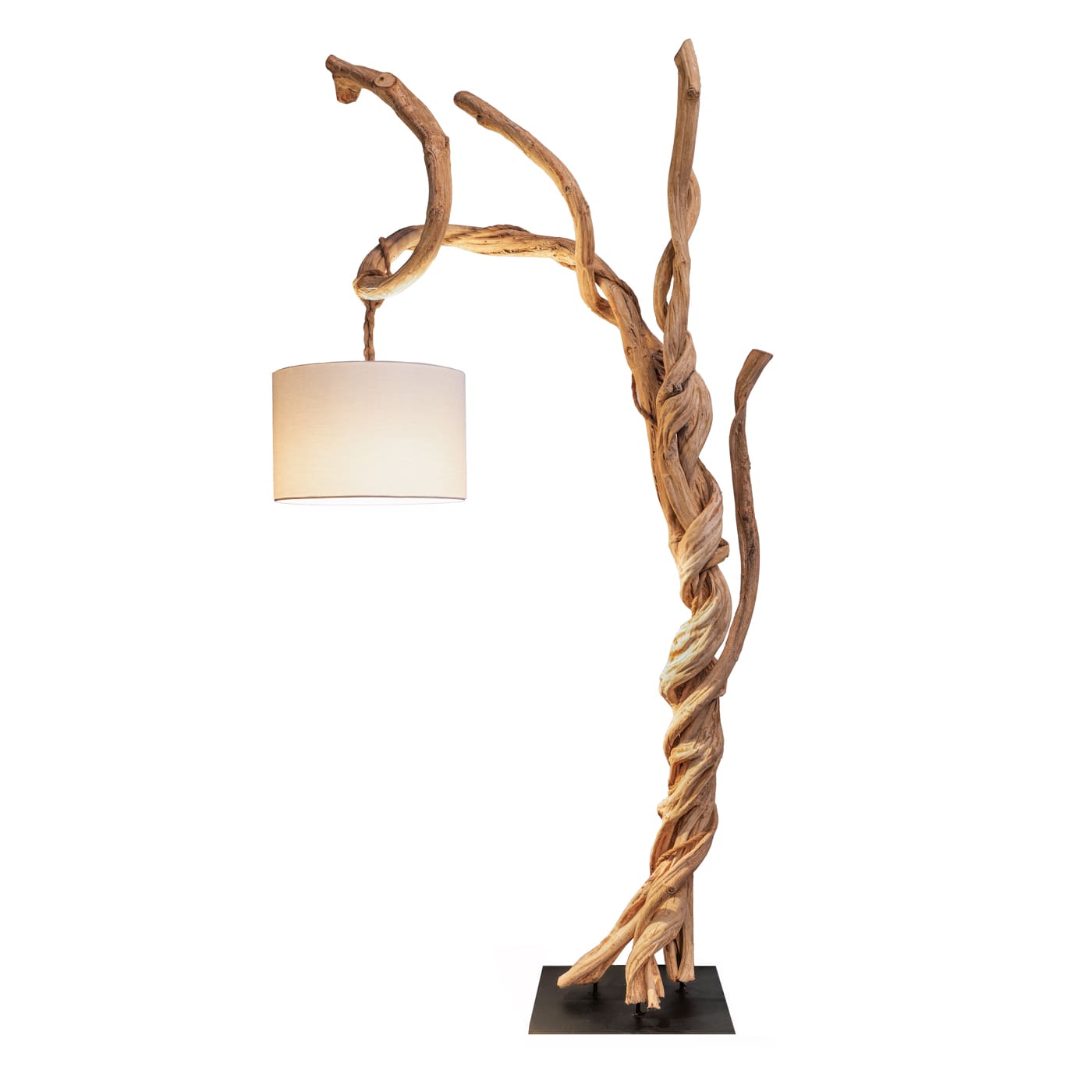 Jungle vines wood sculpture with lamp