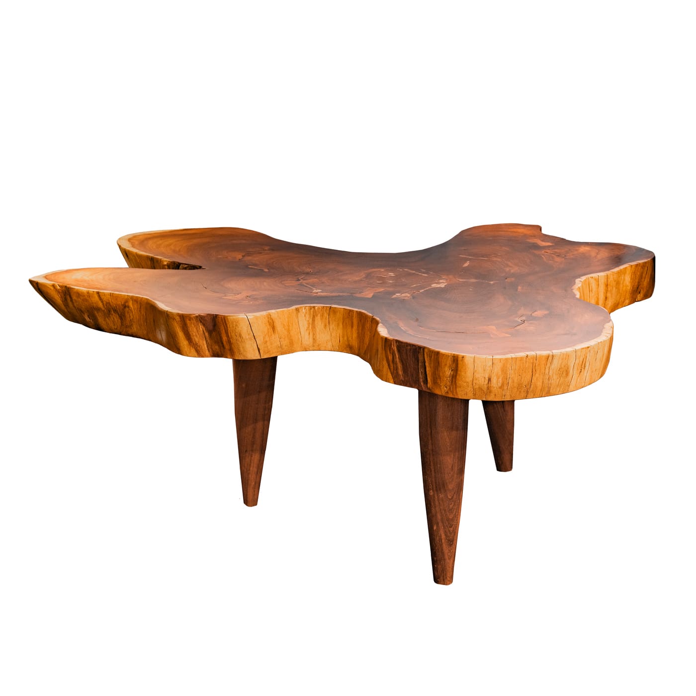 Sculpture Antique Teakwood Wagon Wheel Hub 001 Coffee Table Live Edge Wood