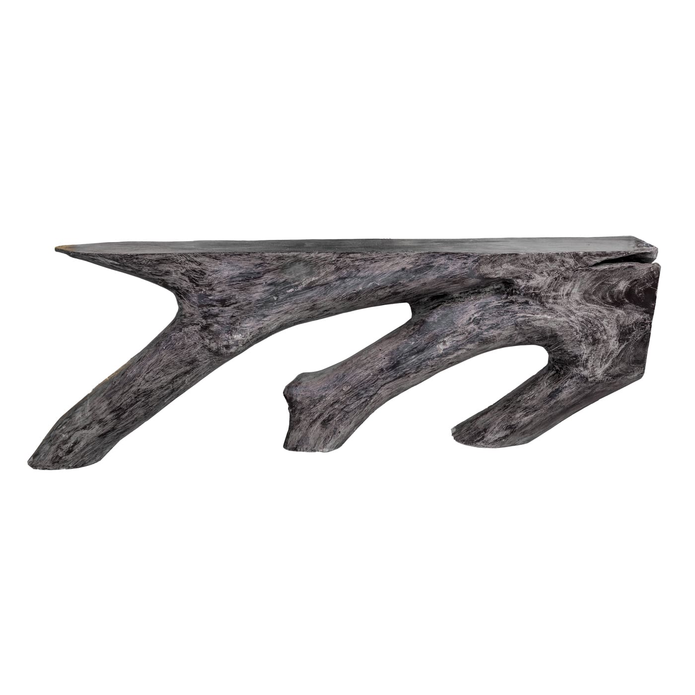 Chair Wood Live Edge One Piece Carved Console Table Wood Black Shou Sugi Ban