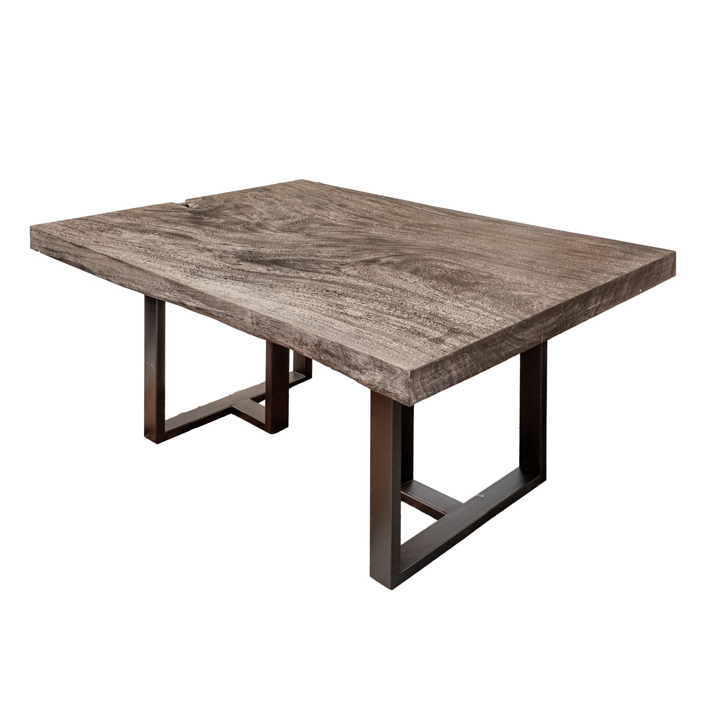 Chair Wood Live Edge One Piece Carved Rectangular live edge wood table, Black Shou Sugi Ban